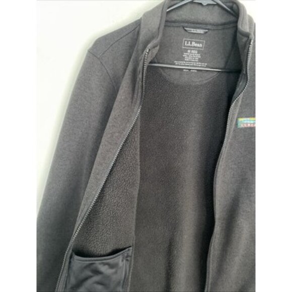 L. L. Bean Womens M Reg  Fleece Sweater jacket Brown Full Zip Pockets Hiking EUC - Picture 7 of 12